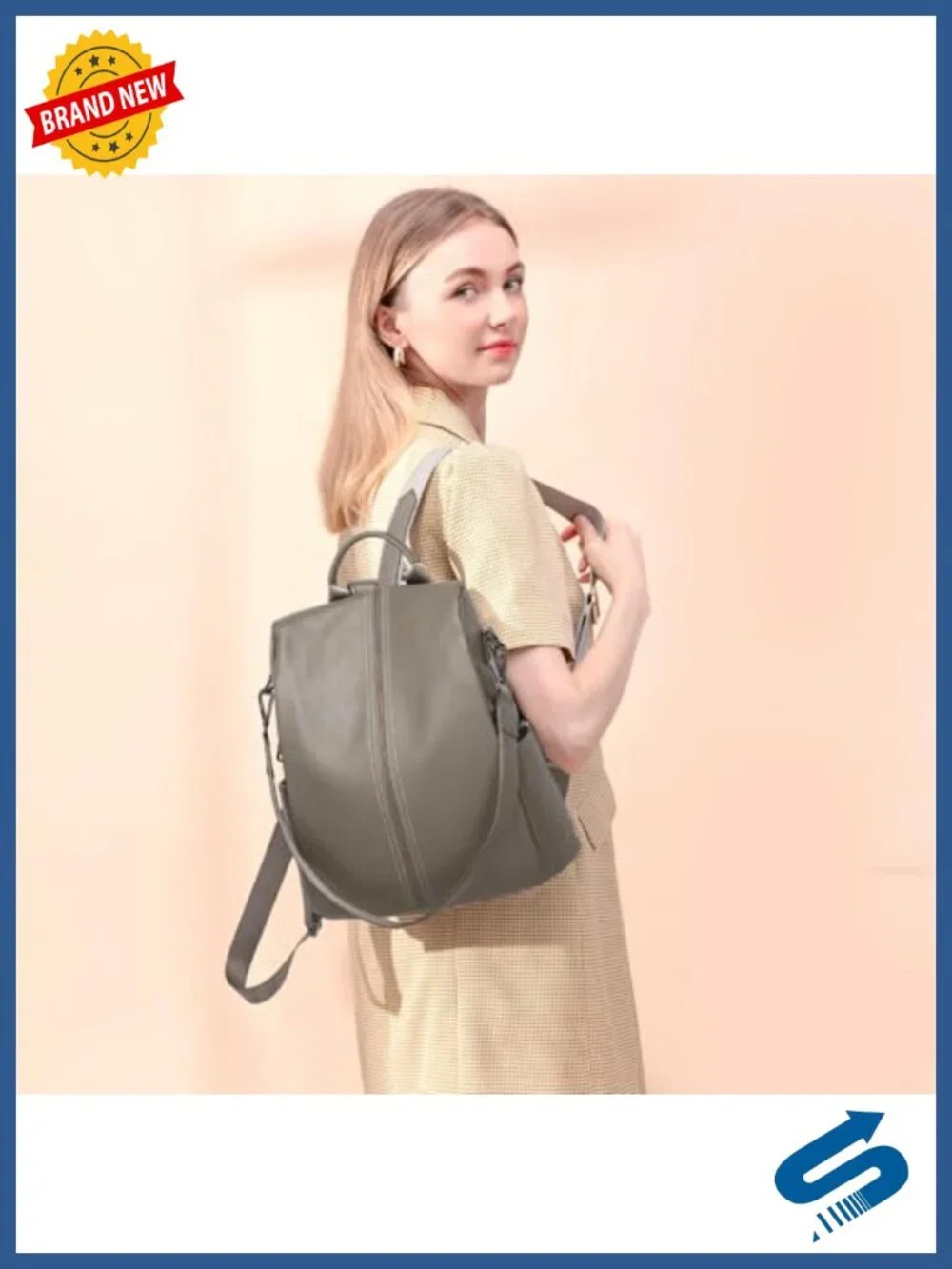 Genuine Leather Backpack Purse Women Antitheft Real Soft Leather Daypack